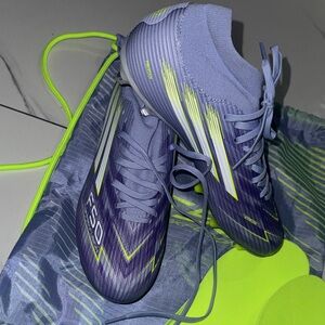 adidas F50 Sparkfusion Purple and Neon Green Athletic Shoes NEW